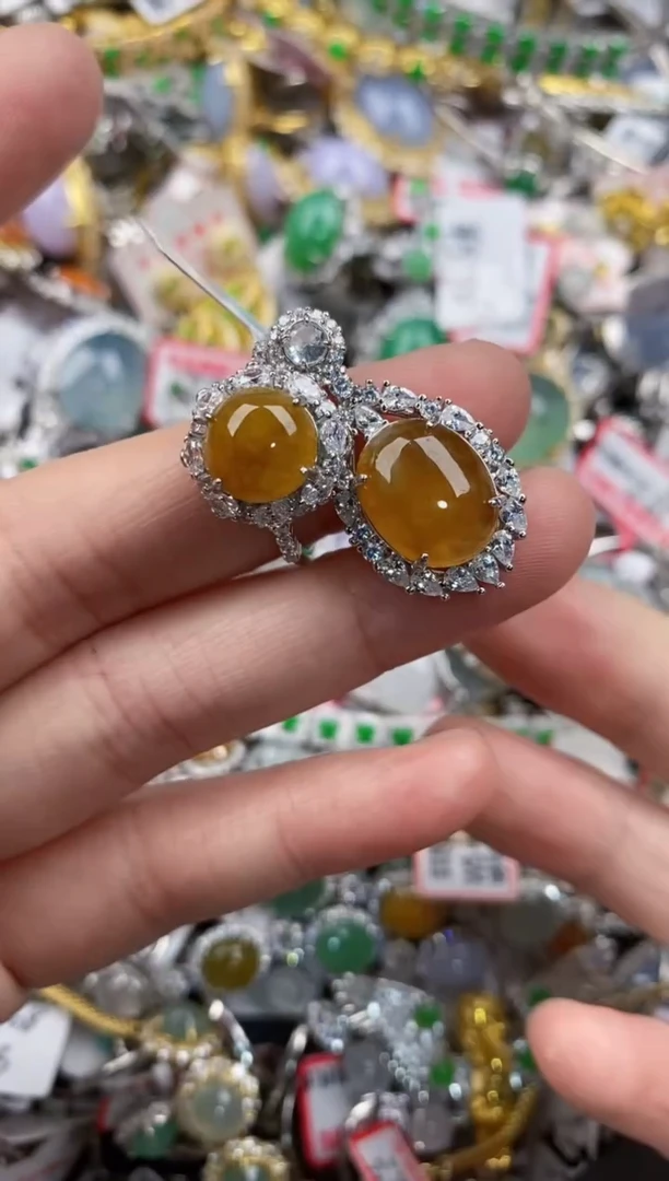 银S925镶嵌戒指翡翠999    5