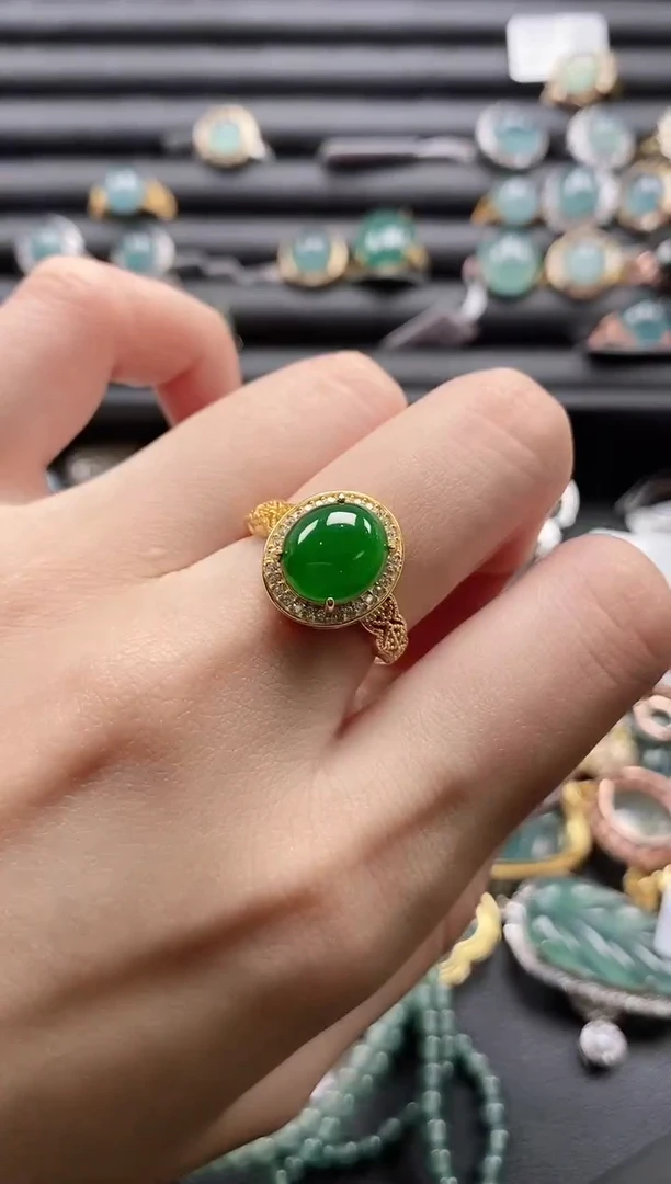 【闪购商品】翡翠戒指银S925镶嵌11111