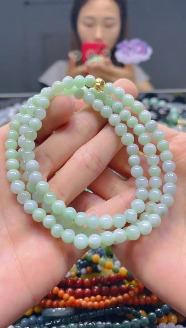 颈饰未镶嵌翡翠6MM/X/翡翠A货，一件也是批发价