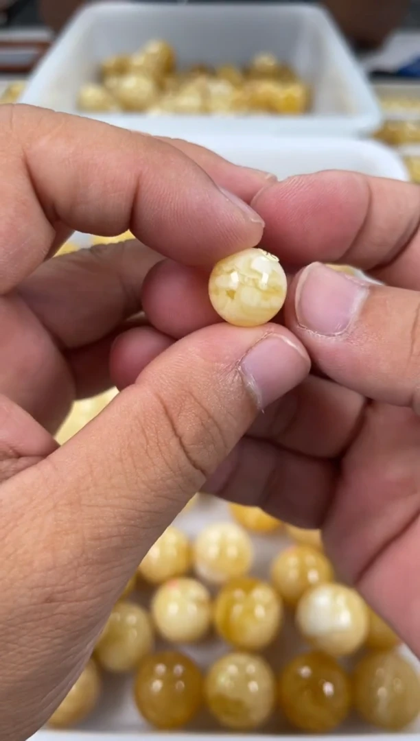 未镶嵌颈饰琥珀天然琥珀蜜蜡圆珠13mm