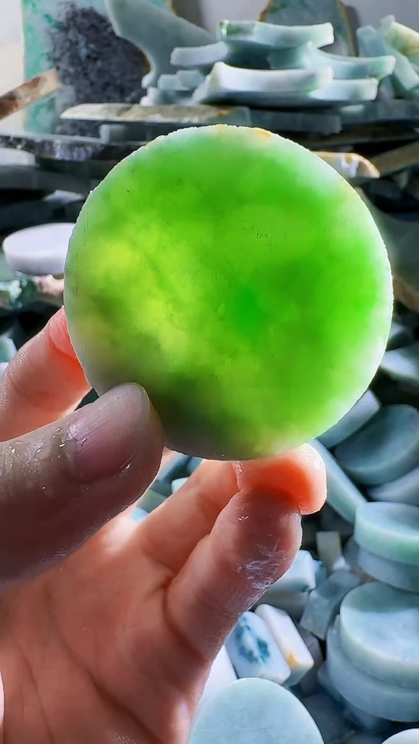 翡翠裸石缅甸翡翠A货文9135