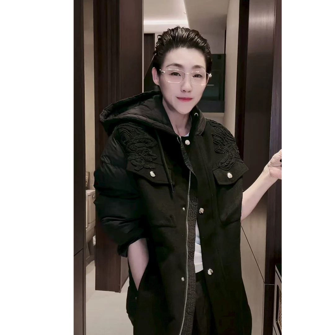 去意大利的订单 羊毛蕾丝 双色鹅绒服  YRF0037