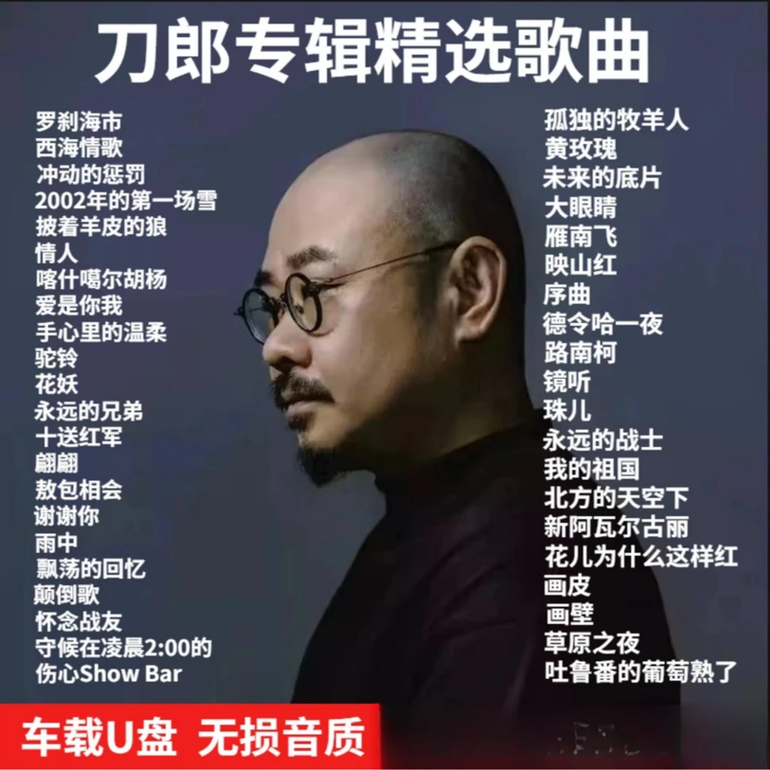 刀郎歌曲精选车载音乐优盘热门新歌流行火爆歌曲即插即用USB