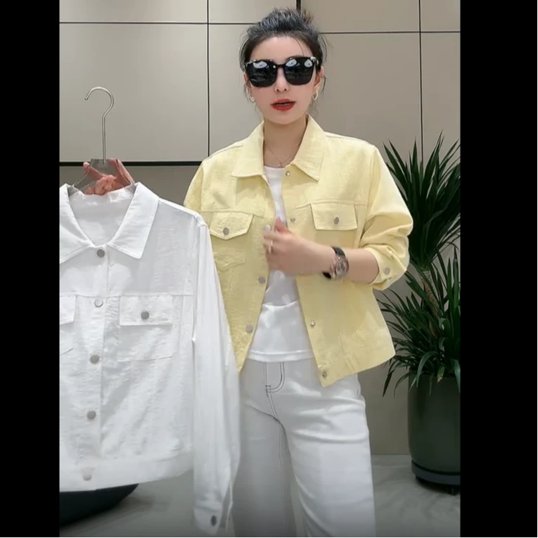 【夏季新款】薄款长袖方领外搭469