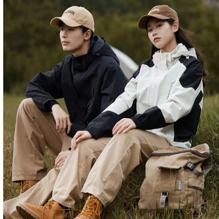 情侣可拆卸三合一防泼水冲锋外套秋冬保暖露营登山外套#1818