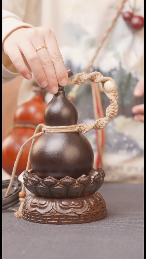 1557号链接精品大漆葫芦现货现发[一物一拍]不包含莲花底座