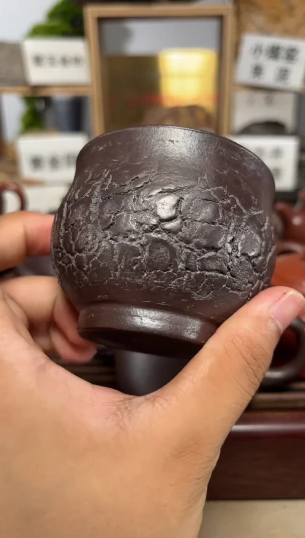 茶壶紫砂光**月石红爆裂杯