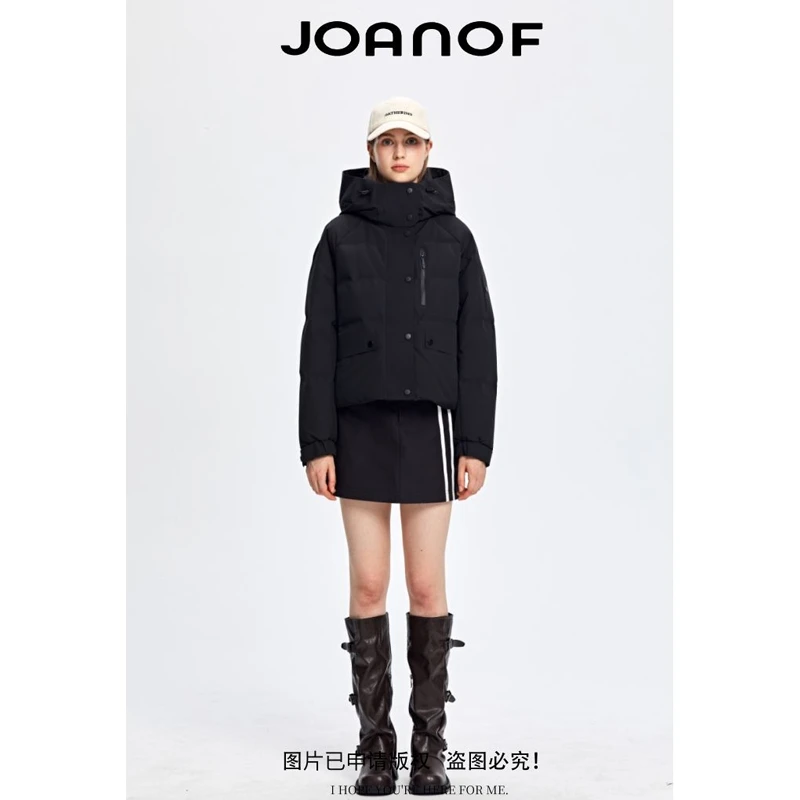 JOANOF连帽合格品短款优等品长袖黑色女士加厚冬季EF5DYA076