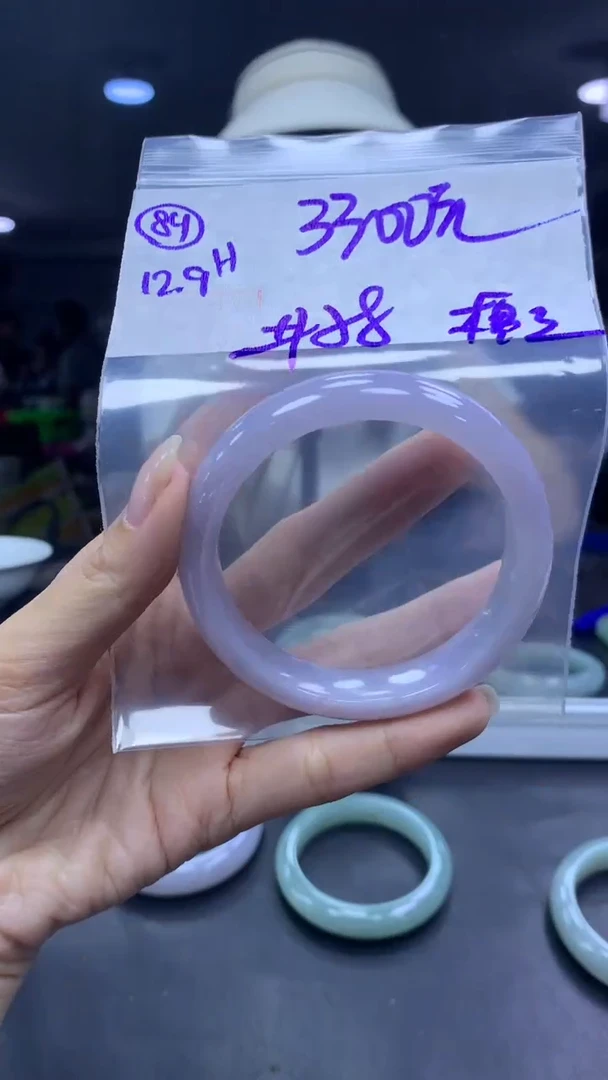 未镶嵌定制翡翠84手镯58棉丝+3300元+拍一发一