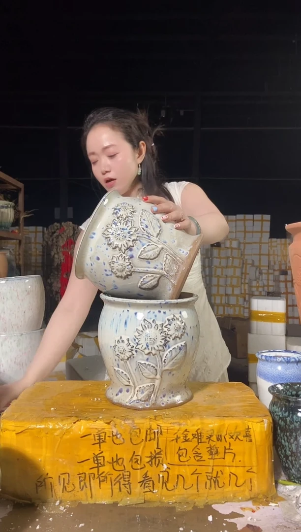 宜兴紫砂粗陶花盆盆20*20