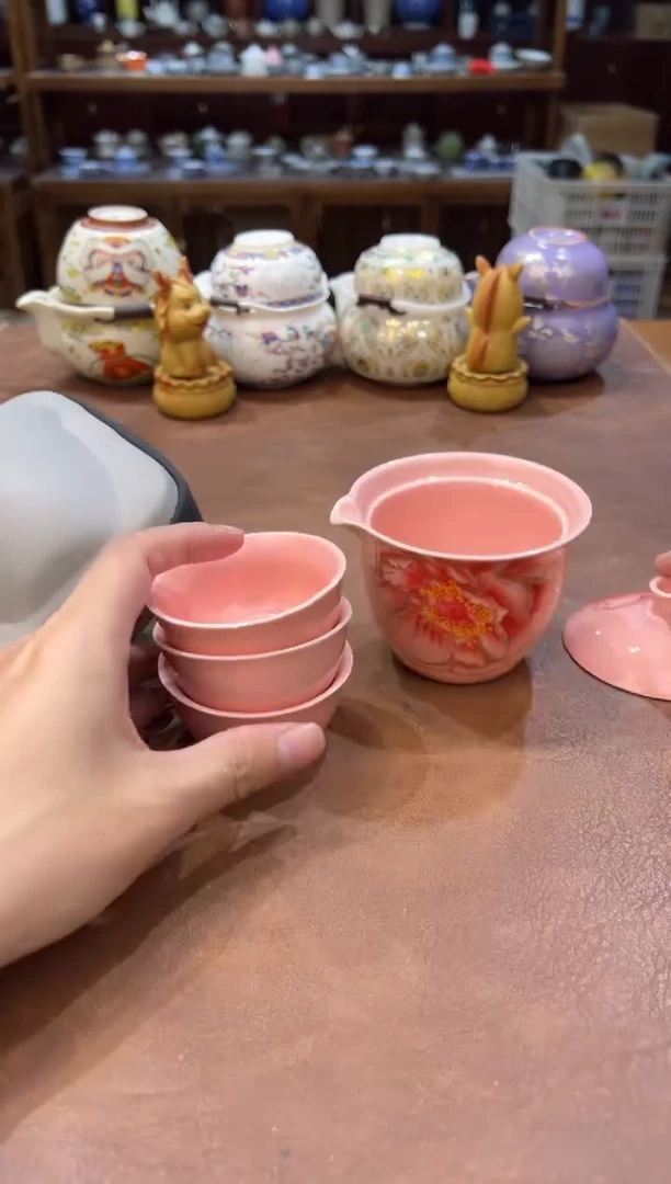 真的很便宜会开片的旅行茶具