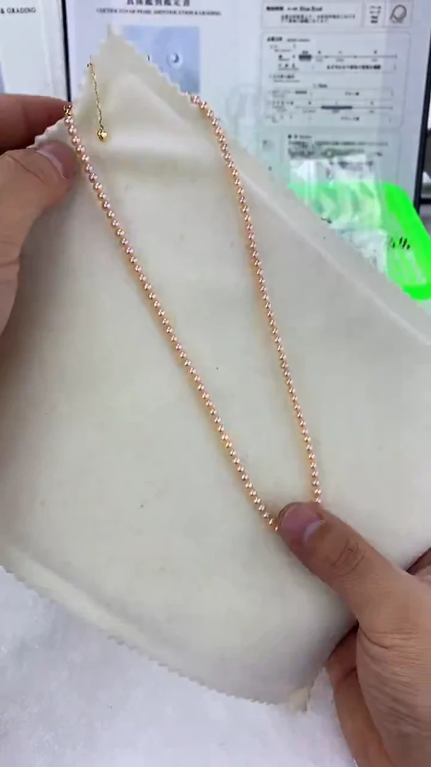 银S925镶嵌DA淡水珍珠中国红项链 YN018