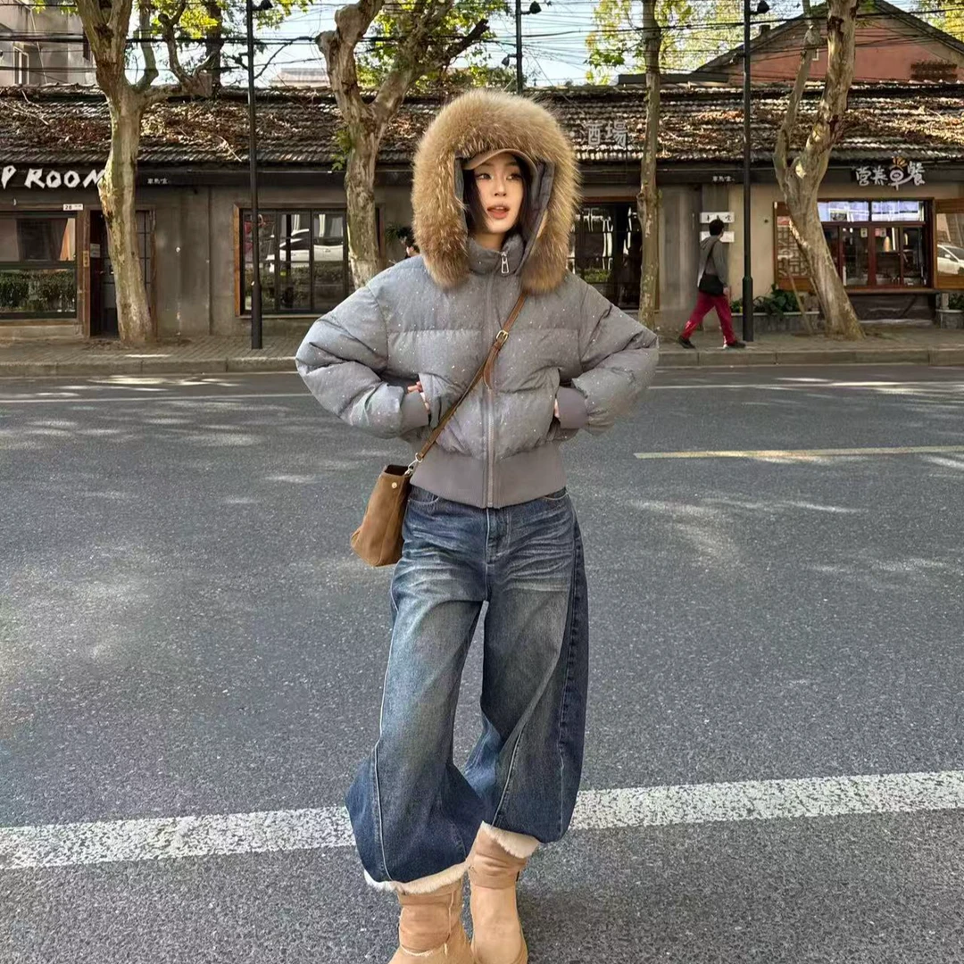 036女装棉服设计感百搭毛领秋冬时尚外套