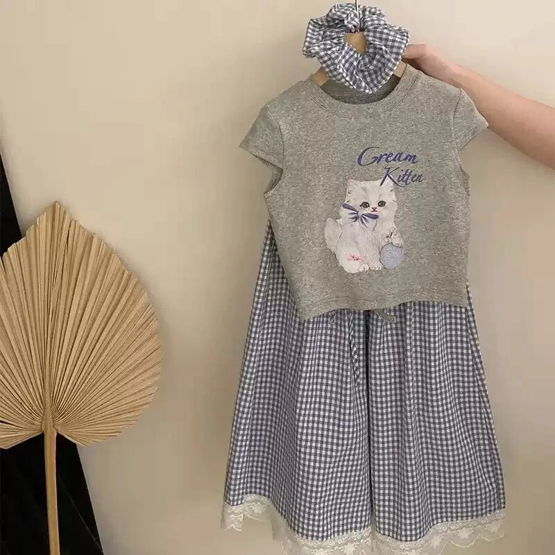 (下单立送发圈）无抽绳2025夏季新款儿童韩版休闲印花爆款套装