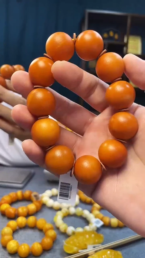 手串琥珀未镶嵌蜜蜡圆珠手串