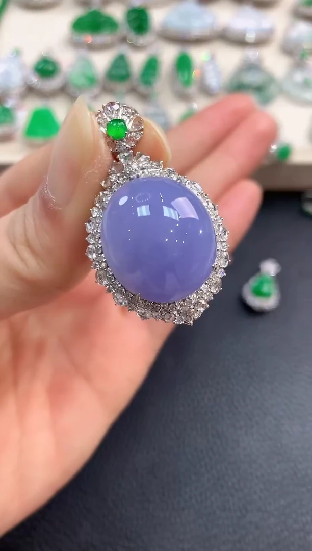 【闪购商品】翡翠吊坠(不含链)18K金镶嵌b170有色差