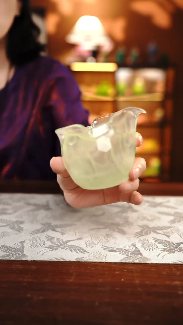 揽月公道杯绿色菱纹