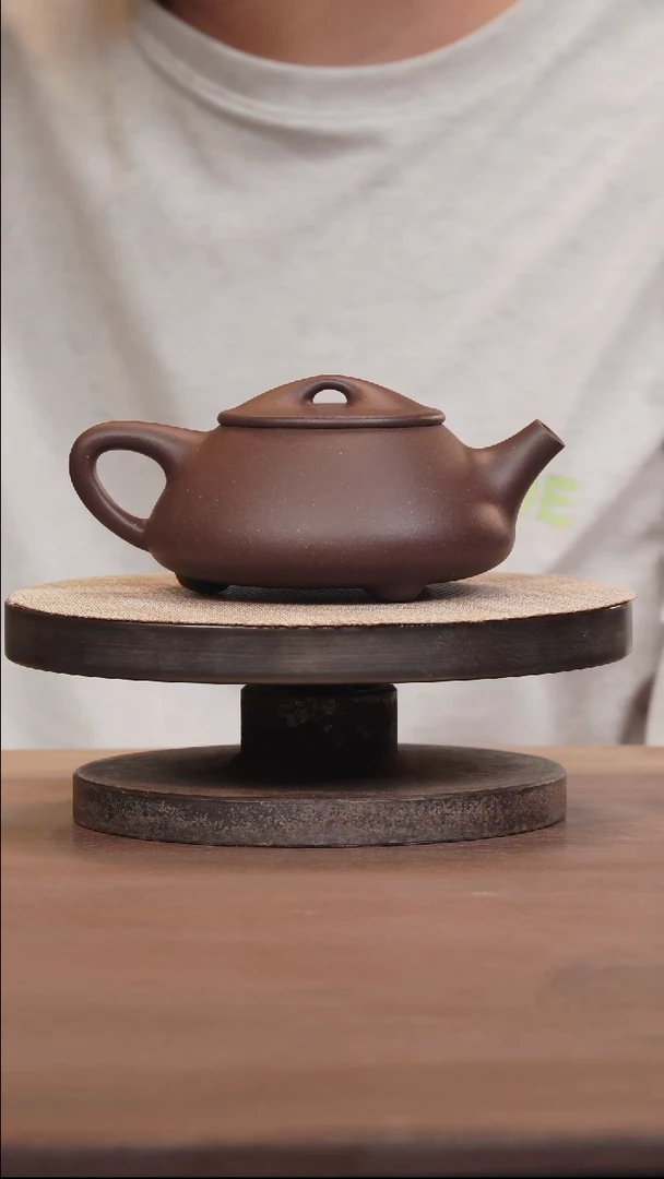 茶壶紫砂木门紫泥石瓢