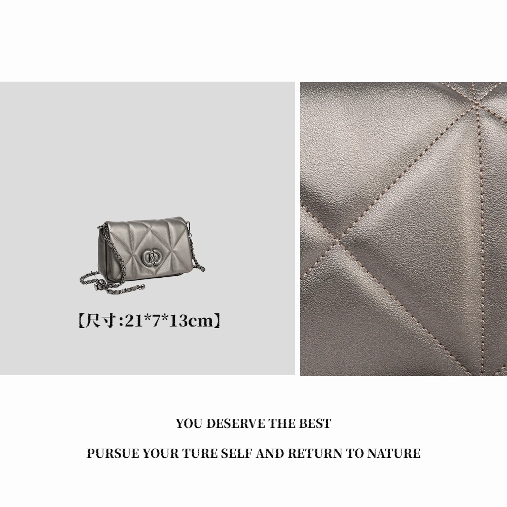 【特特甄选】BF-66537-香槟金休闲百搭网红时尚小众韩版肩包潮流ins