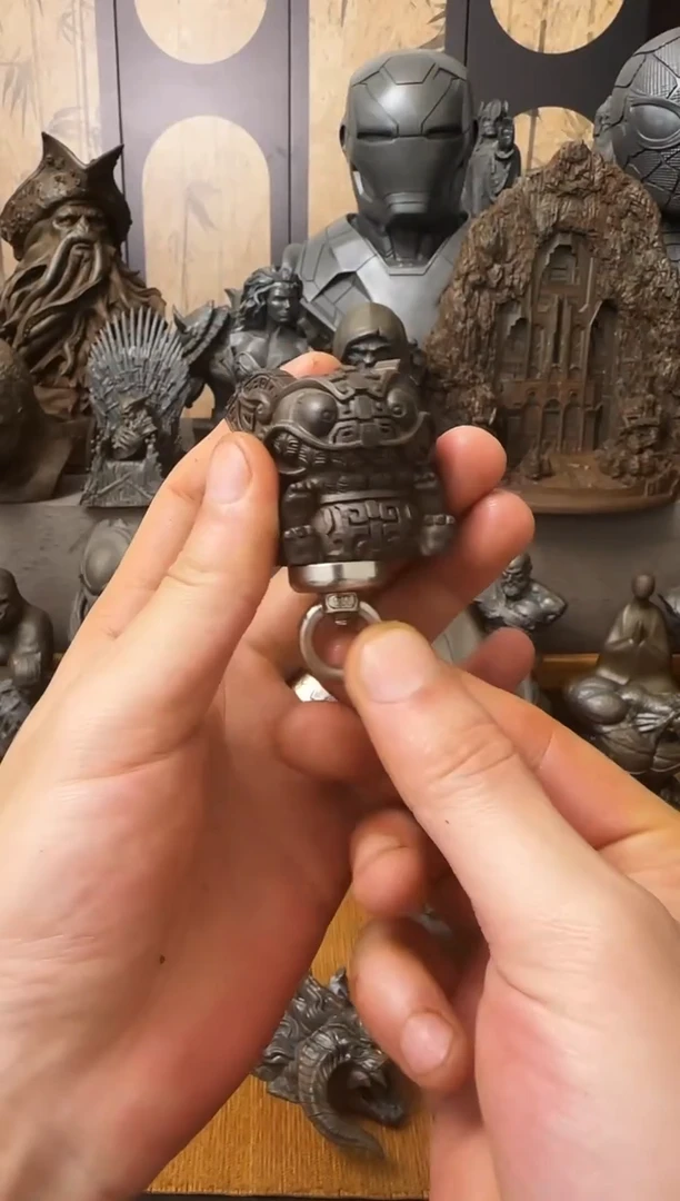 铁实心铁艺摆件~~小吞金（锈色）