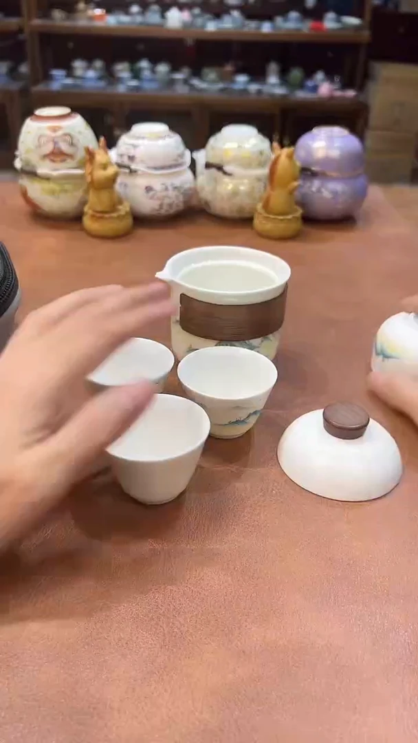 真的很便宜会开片的旅行茶具