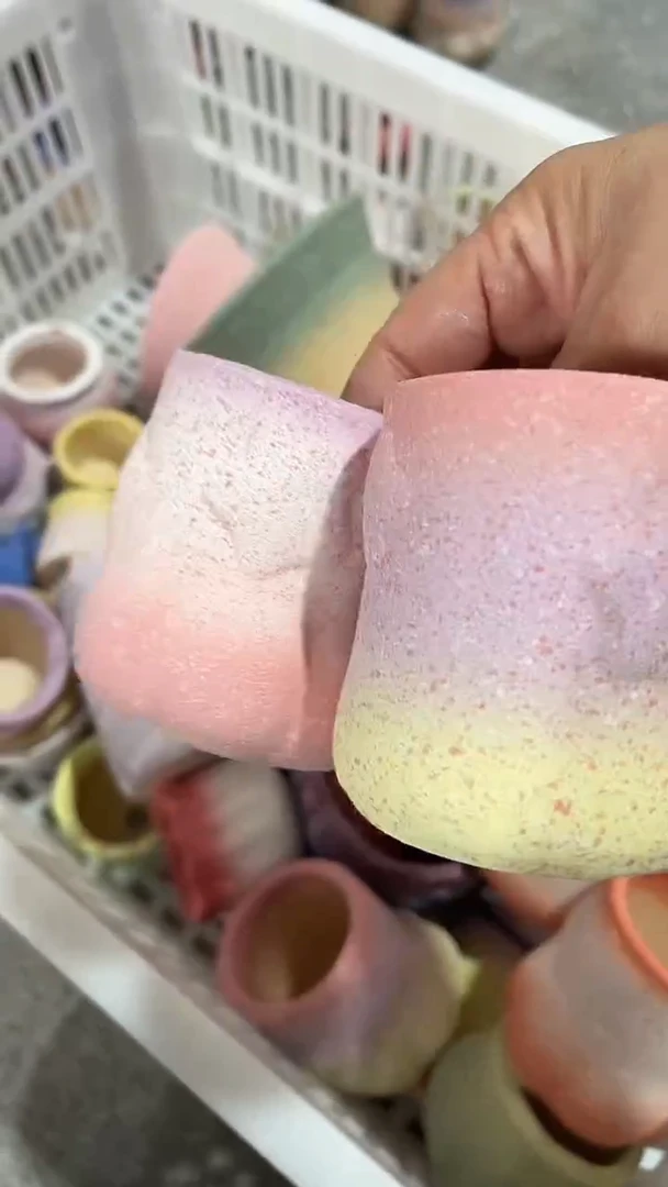 不*、麦饭石粗陶多肉花盆口径6*7两个