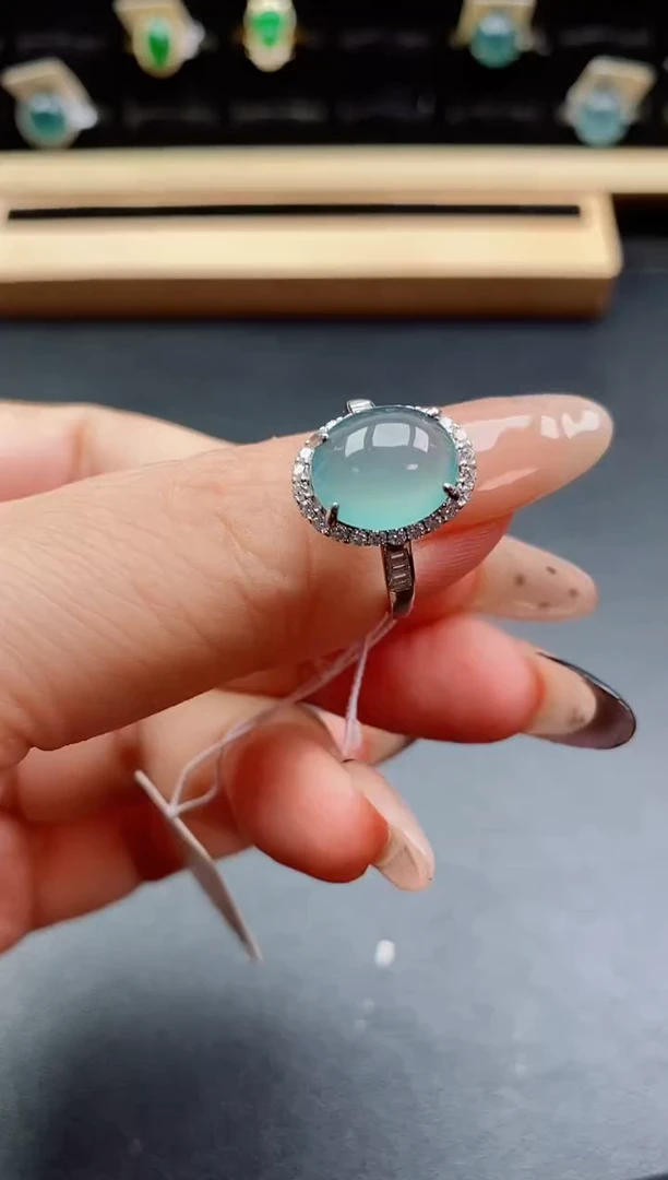 银S925镶嵌戒指翡翠1