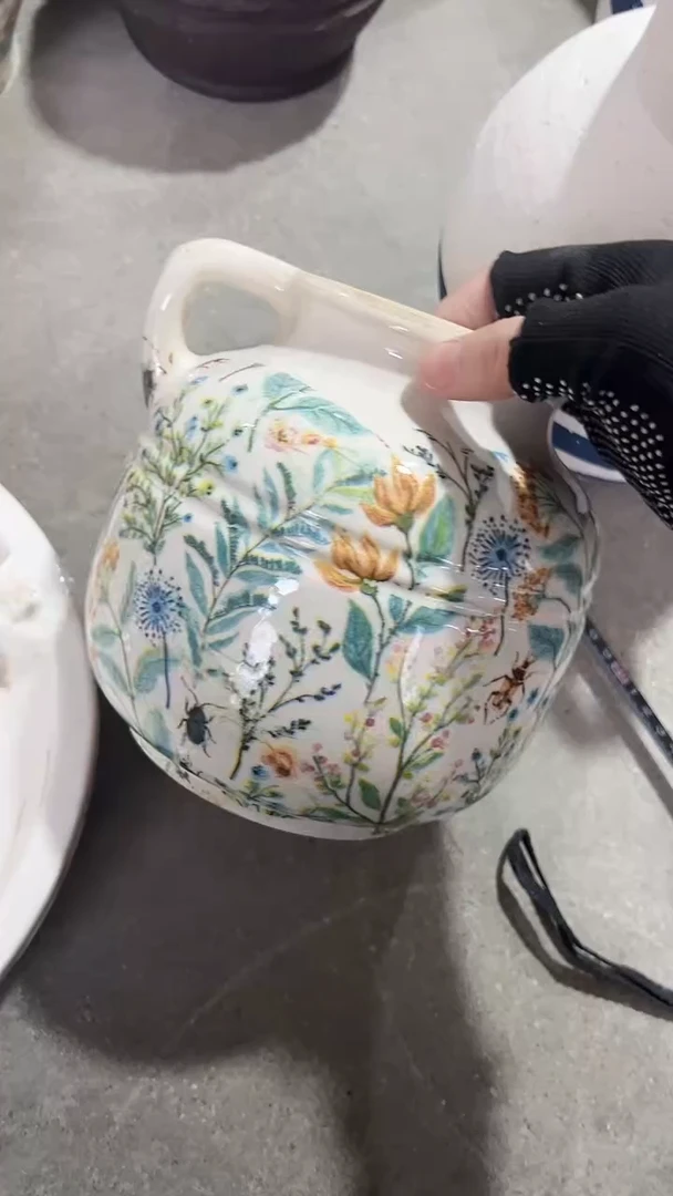 【闪购商品】陶瓷花盆高16.5CM内口7.5CM