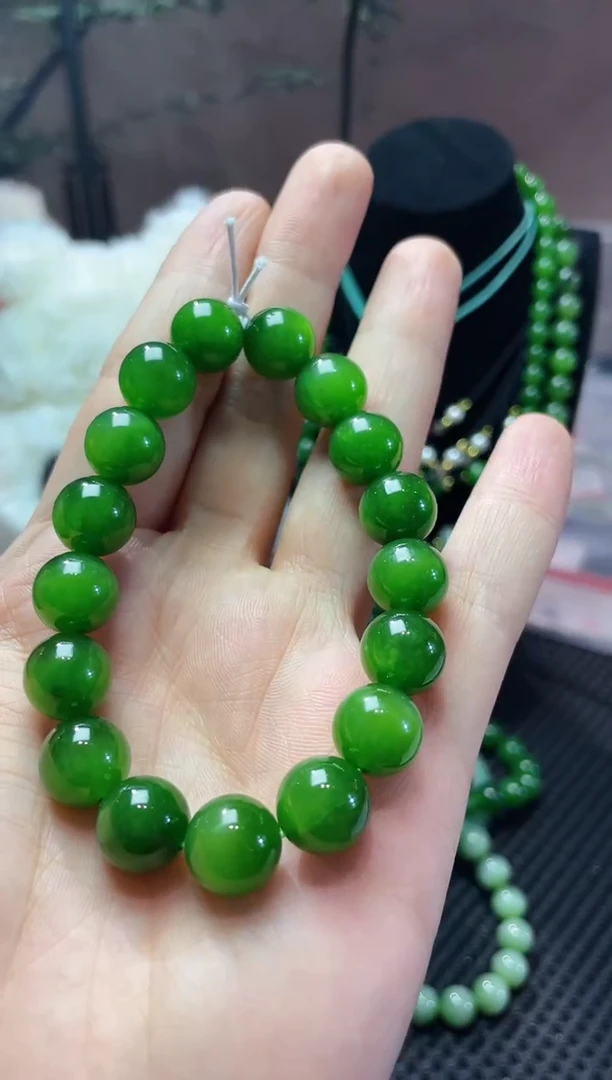 颈饰未镶嵌和田玉和田玉碧玉手串12mm