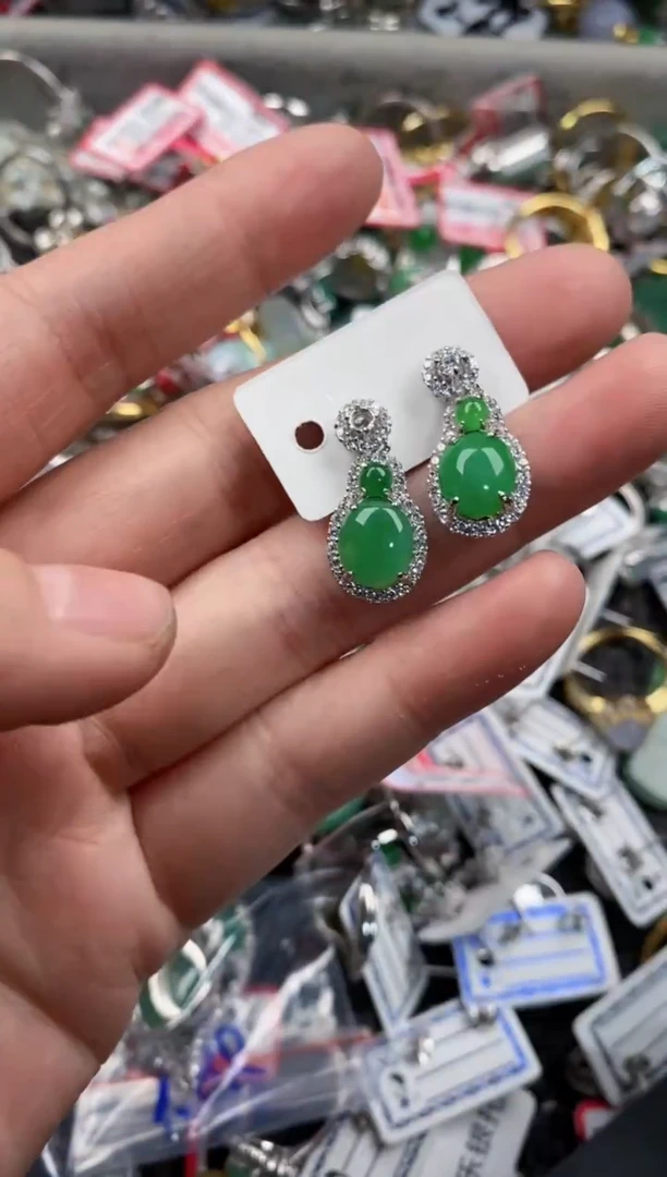 银S925镶嵌戒指翡翠10                  4