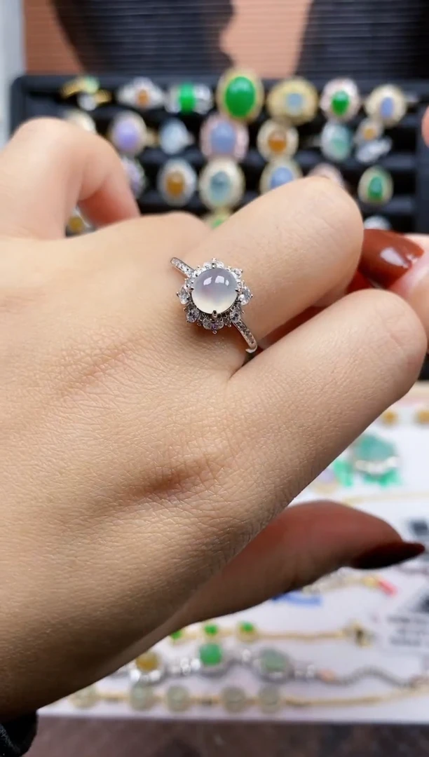 银S925镶嵌戒指翡翠392