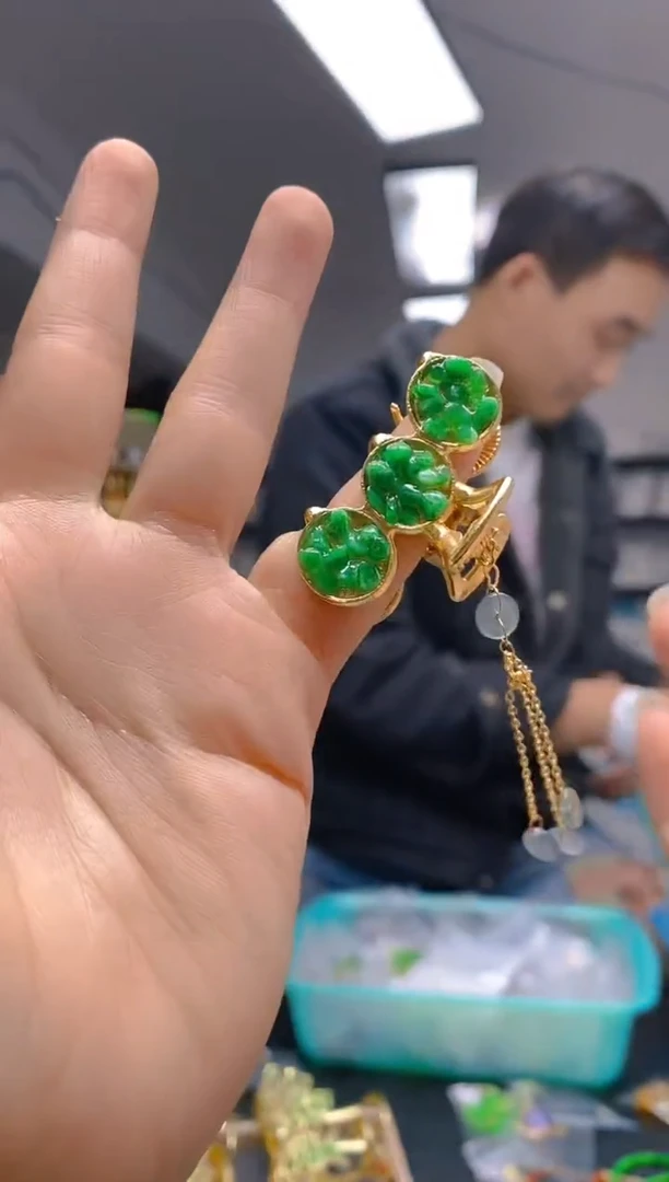 【闪购商品】翡翠耳饰合金0164翡翠发簪