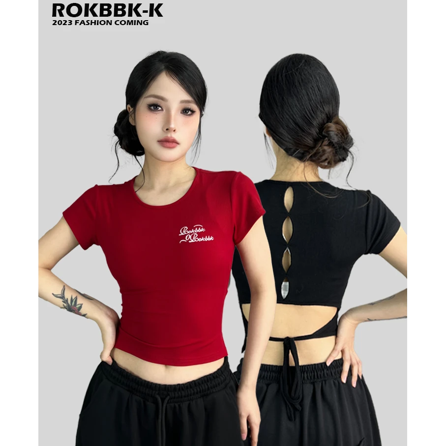ROKBBK－K/布韩辣妹爵士jazz跳舞潮牌嘻哈hiphop运动女短袖T恤