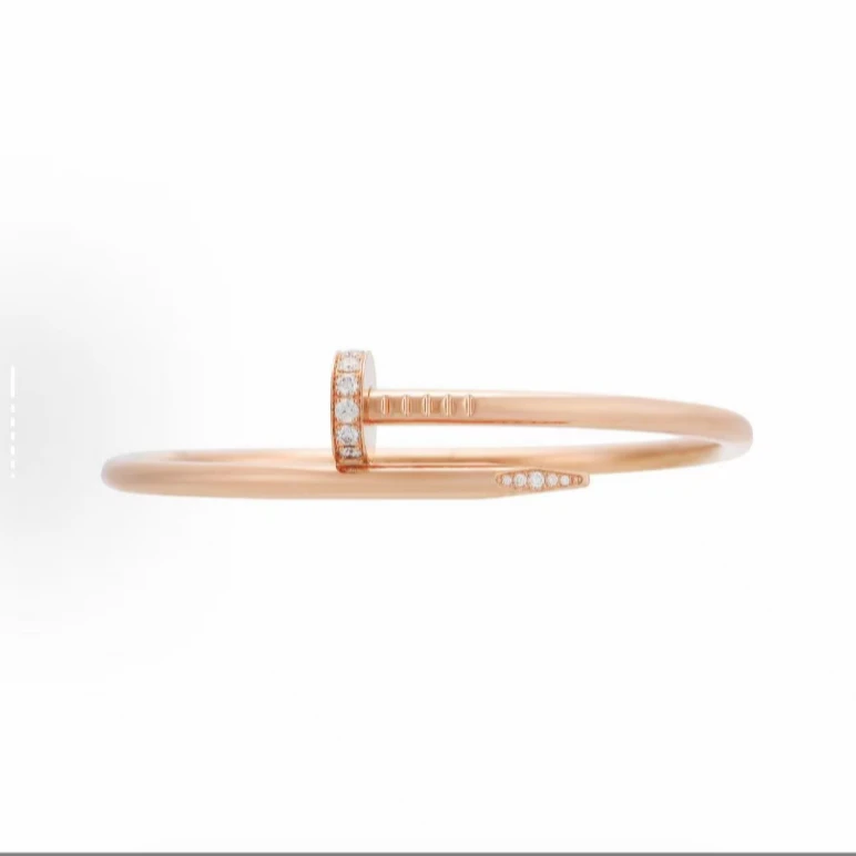 合金手镯 新款时尚轻奢百搭经典款手镯带钻18K