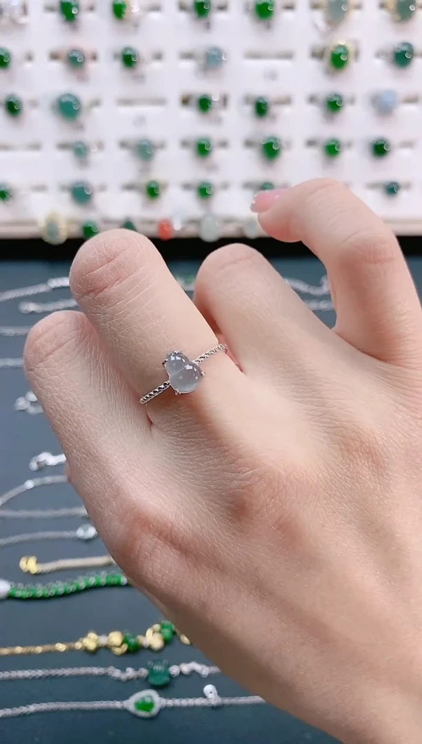 【闪购商品】翡翠戒指银S925镶嵌天然翡翠