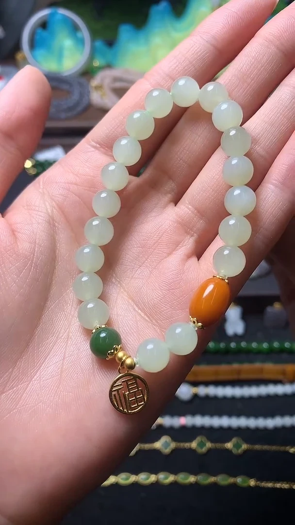 【闪购商品】和田玉手串银S925镶嵌手串
