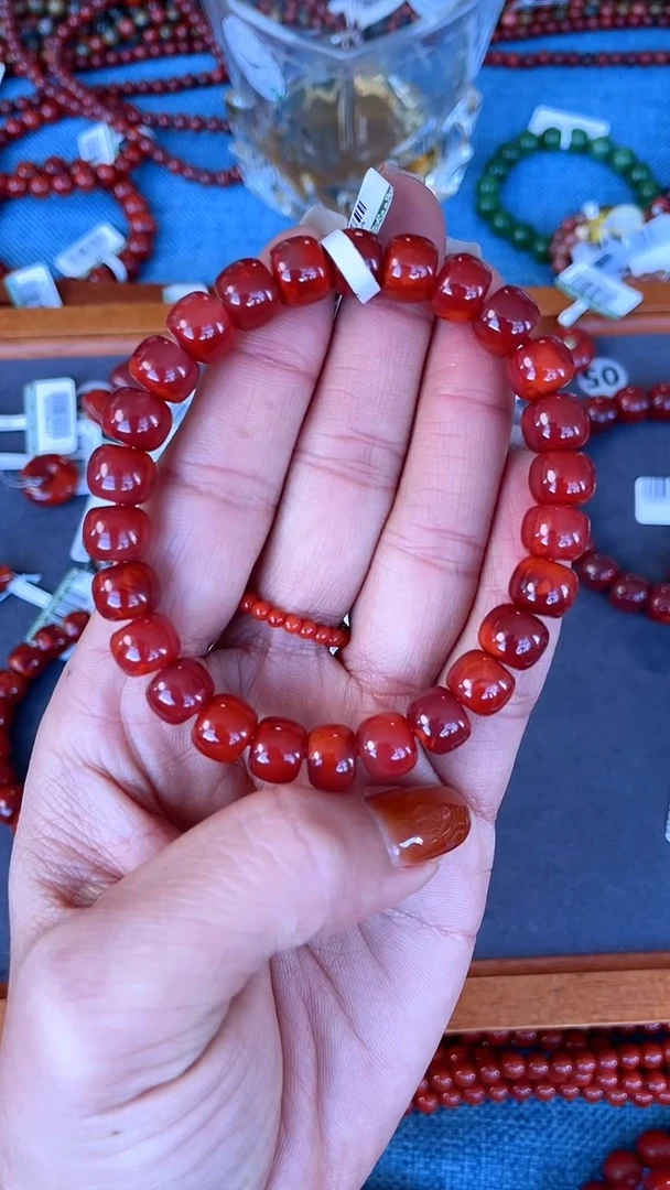 未镶嵌手串南红玛瑙N69凉山瓦西料玫锦单圈