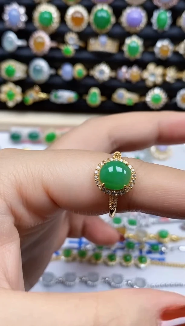 银S925镶嵌戒指翡翠1571