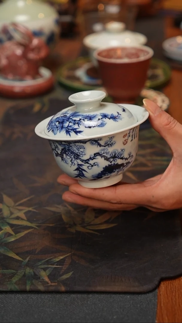 康亭守艺松竹梅盖碗