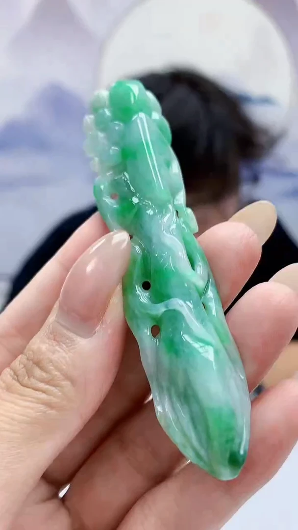 未镶嵌定制翡翠4688MM-毛货挂件88