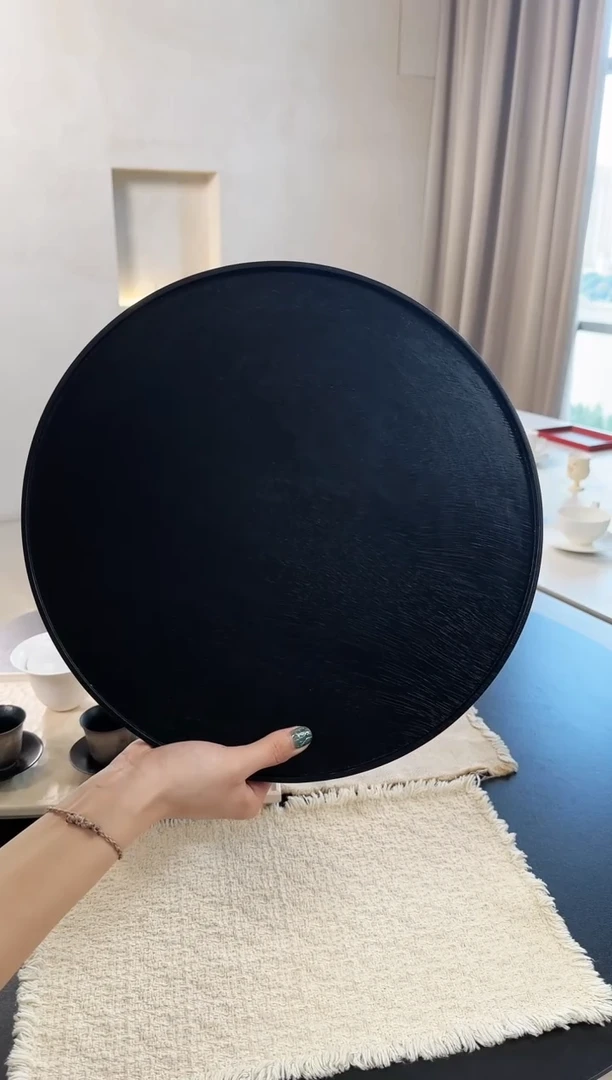 36cm核桃木大漆茶盘（升级不加价