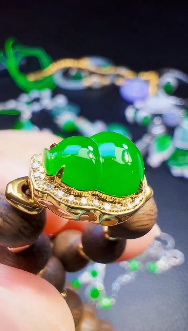 足金镶嵌手链翡翠z****࿐翡翠