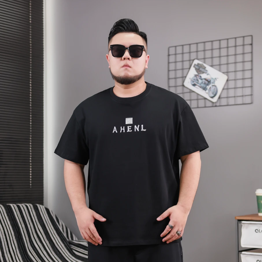 夏季新款男士休闲宽松潮流百搭印花款半袖加肥加大加宽PB520847