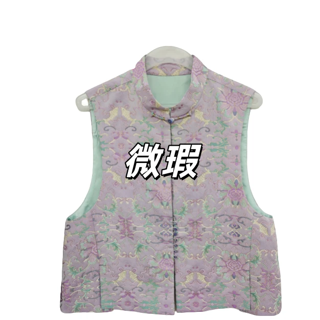 微瑕织锦季上新减龄时尚拼接文艺马甲开衫外套无袖马夹00163