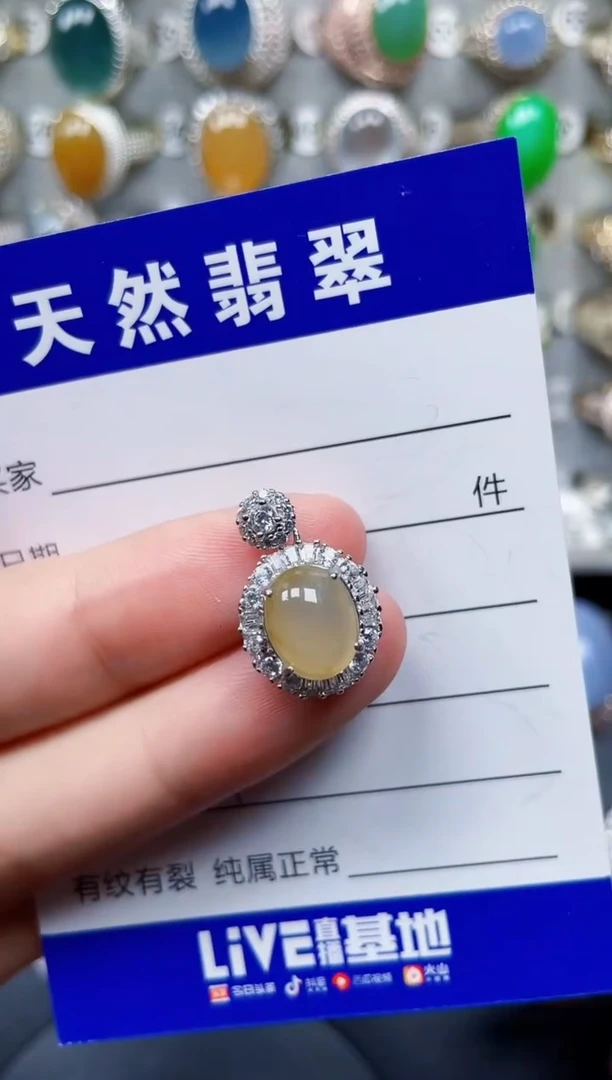 颈饰银S925镶嵌翡翠174