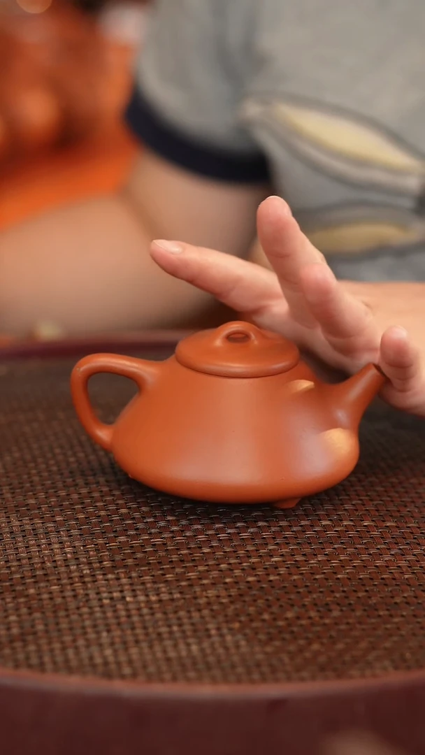 茶壶紫砂朱泥 半手工 子冶石瓢 170cc