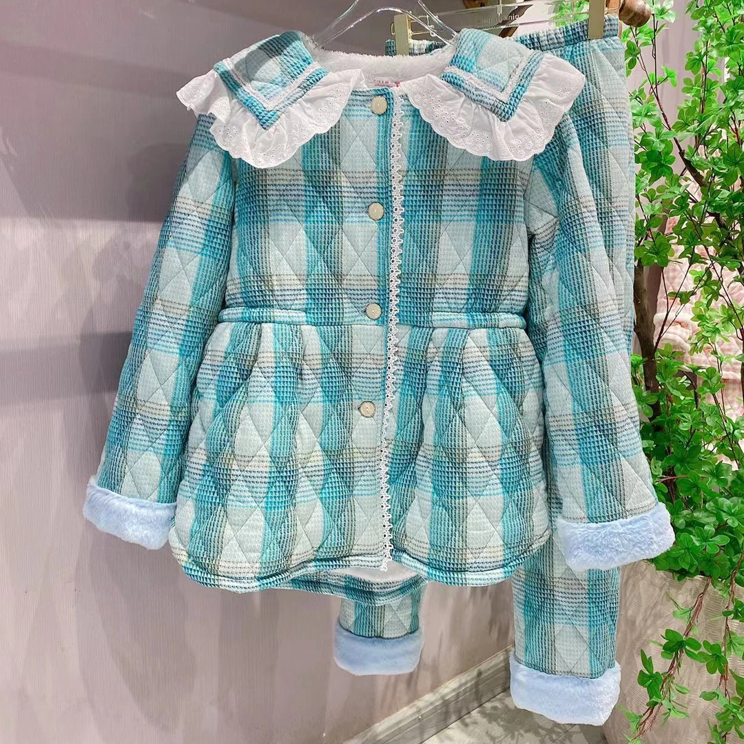 pinkgrape【醉倚斜阳】睡衣女士新款冬季三层夹棉加厚家居服2378125