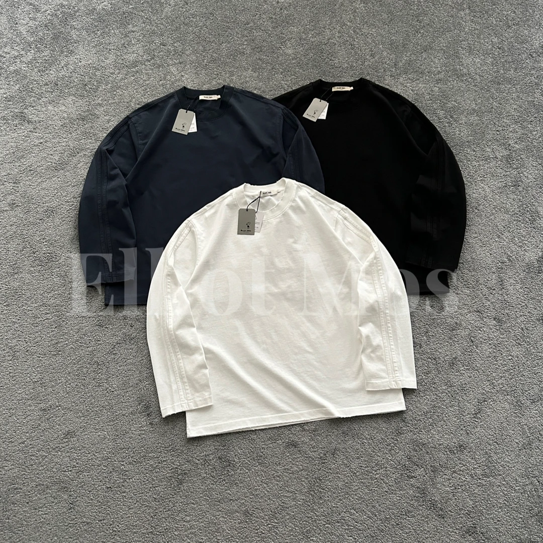 Elliot Mos重磅300g~Washed T-shirt 水洗磨破圆领长袖T恤-1044