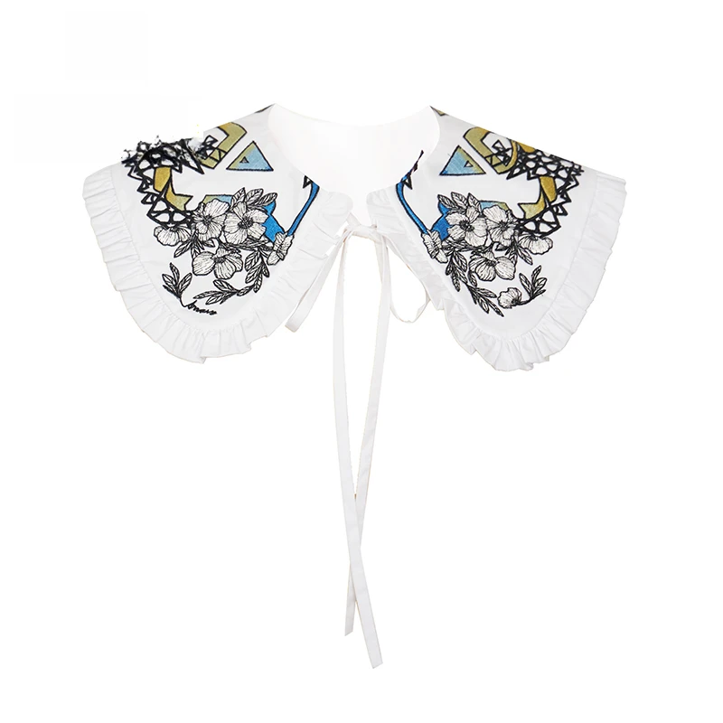 阿玛施AMASS经典显通勤少女精致刺绣领饰配饰女5900220