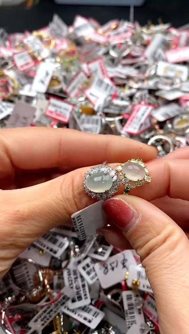 【闪购商品】翡翠戒指银S925镶嵌111111111    4